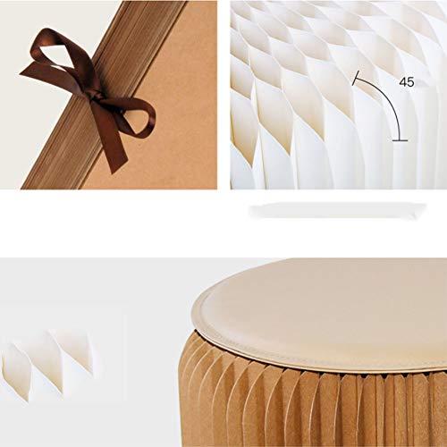 Foldable Honeycomb Paper Stool – Eco-Friendly Kraft Seating with Cushioned Top for Home, Office & Events (Brown)