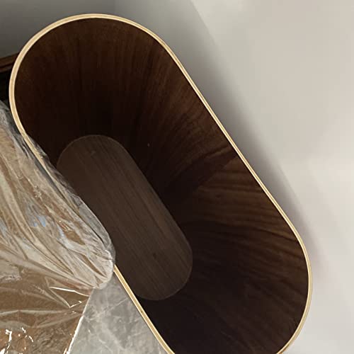 Compact Wood Wastebasket – Stylish Small Trash Bin for Bathroom, Office, or Narrow Spaces
