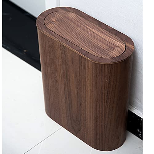 Compact Wood Wastebasket – Stylish Small Trash Bin for Bathroom, Office, or Narrow Spaces