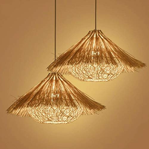 Handwoven Rattan Pendant Light – Eco-Friendly Bamboo Chandelier with E27 Socket for Dining Room, Bedroom, and Tea Room