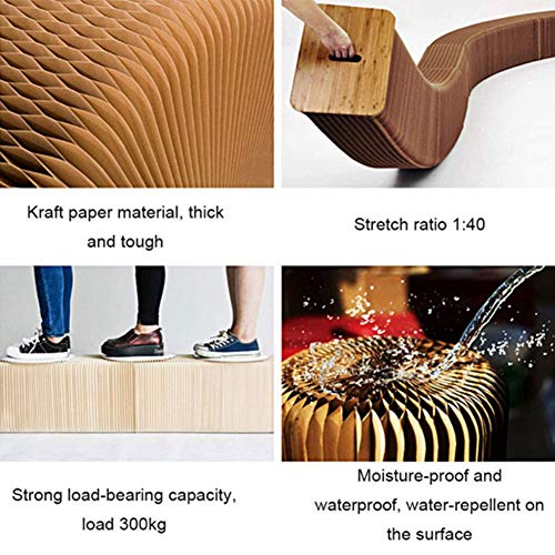 Foldable Honeycomb Paper Stool – Eco-Friendly Kraft Seating with Cushioned Top for Home, Office & Events (Brown)