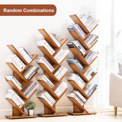 Bamboo Bookshelf, Multi-Layer Floor Shelf, Small Space nizer, Stylish Bamboo Storage Rack for Home, Living Room, Office, Eco-Friendly Design, Durable and Functional