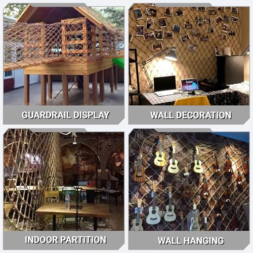 Eco-Friendly Hemp Rope Safety Net – 6mm Thick, Multi-Purpose Protective Netting for Kids, Balconies, Stairs & Garden Use