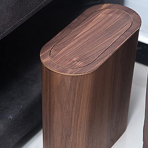 Compact Wood Wastebasket – Stylish Small Trash Bin for Bathroom, Office, or Narrow Spaces