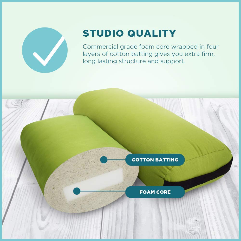 Eco-Friendly Yoga Bolster – Rectangular Cushion for Support & Alignment | Handcrafted in the USA | Cotton Cover – Lhassa Gold