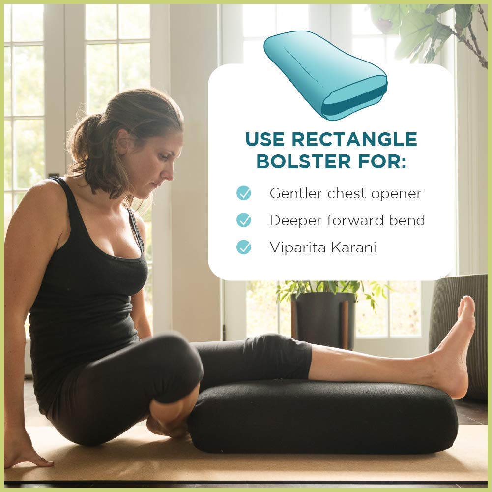 Eco-Friendly Yoga Bolster – Rectangular Cushion for Support & Alignment | Handcrafted in the USA | Cotton Cover – Lhassa Gold