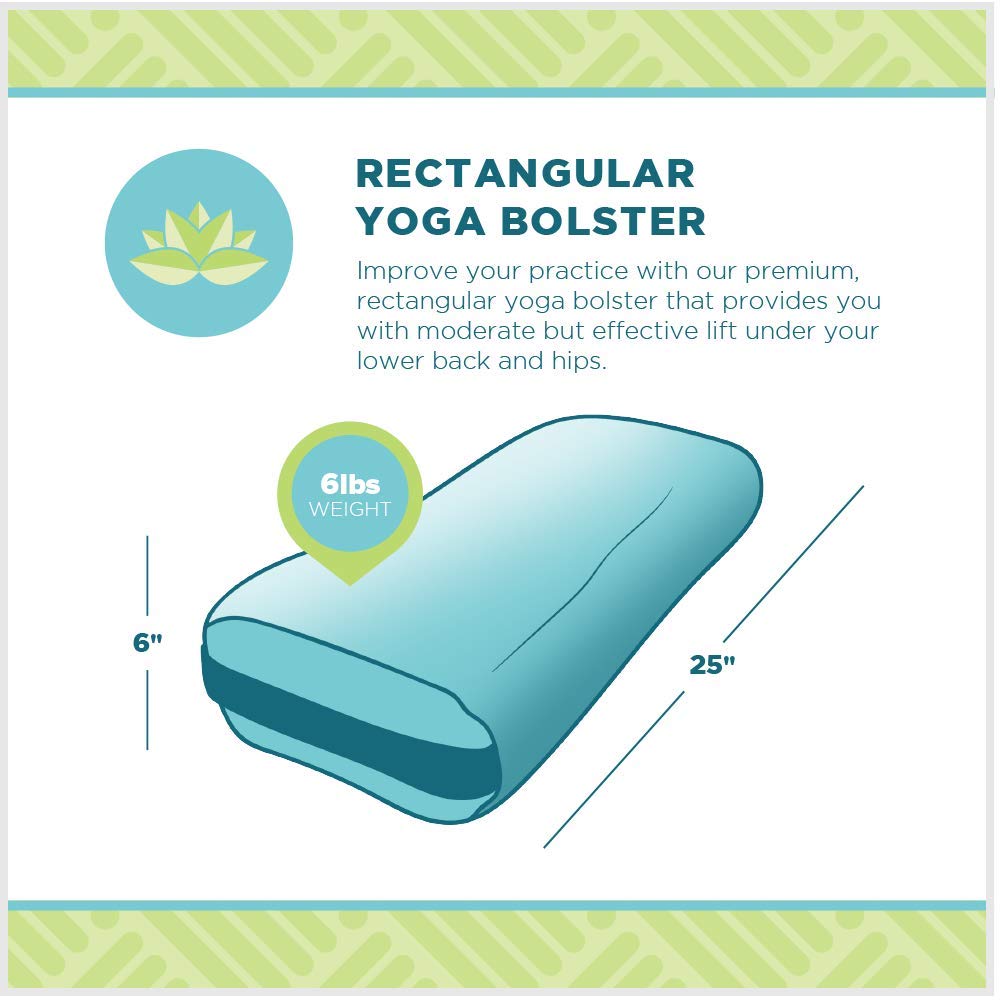 Eco-Friendly Yoga Bolster – Rectangular Cushion for Support & Alignment | Handcrafted in the USA | Cotton Cover – Lhassa Gold