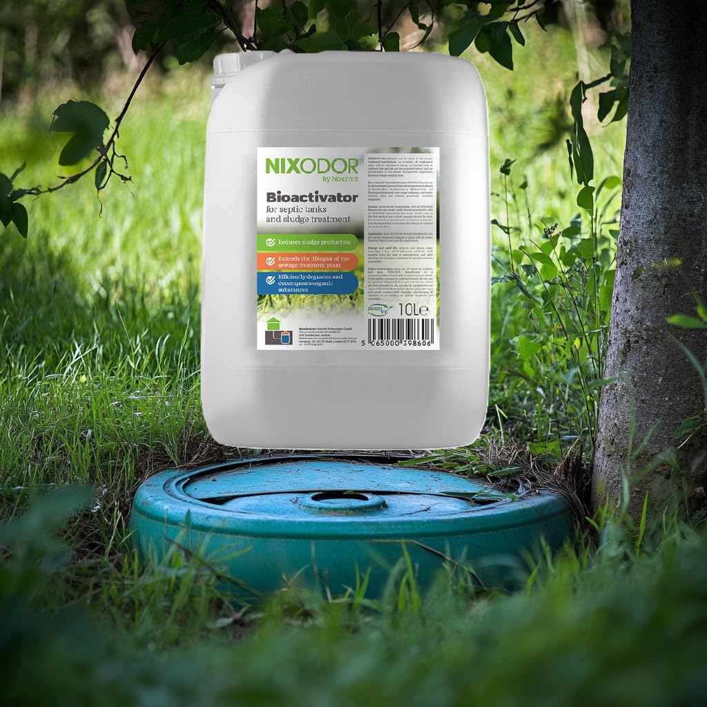 Nixodor 10L Septic Tank Bioactivator – Natural Waste Treatment & Odor Eliminator for Homes, Hotels & Restaurants