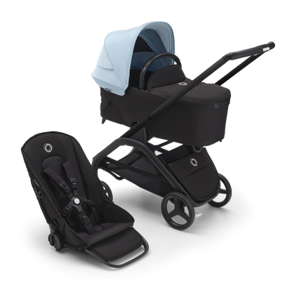 Bugaboo Dragonfly Complete Bundle & Free Bugaboo Giraffe Baby Rocker - Black/Skyline Blue