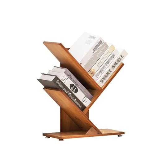 Bamboo Bookshelf – Multi-Tier Floor Shelf for Small Spaces, Modern Corner Storage Rack for Home or Office