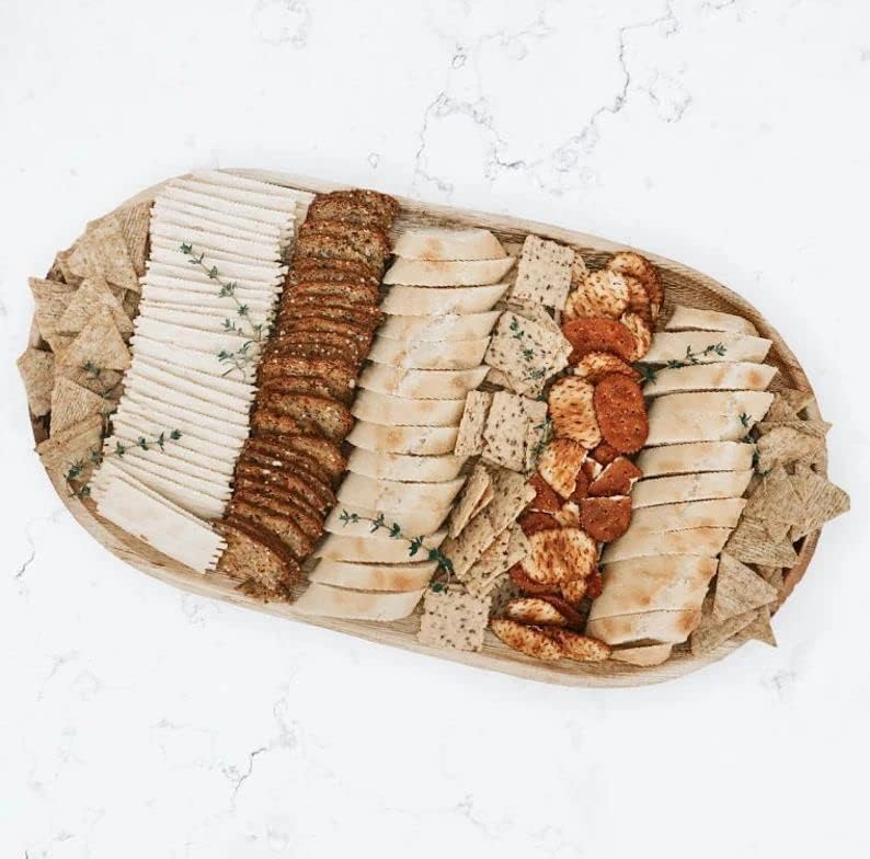ECO Leaf 50-Pack Large Oval Palm Leaf Serving Platters – 22" x 12" Eco-Friendly, Biodegradable & Compostable Food Trays – Durable Hot Food Safe