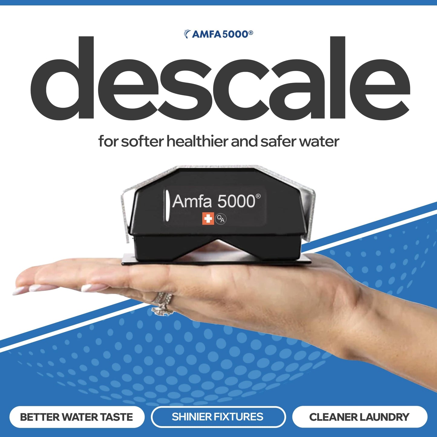 Amfa5000® Magnetic Water Descaler – Salt-Free Whole House Limescale Solution | Eco-Friendly, Maintenance-Free, Easy DIY Insta
