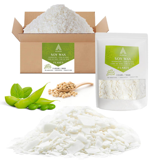 Auroh 15KG Natural Soy Wax Flakes – Pure Biodegradable Wax for Candle Making – Eco-Friendly, Container Wax for Melts & DIY Gifts