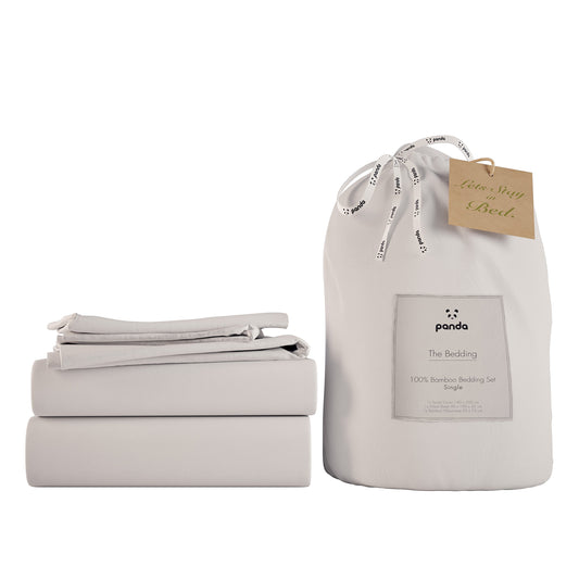 Panda London Bamboo Bedding Set – Hypoallergenic, Breathable & Eco-Friendly Full Bedding Collection in Pure White