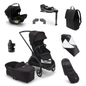 Bugaboo Dragonfly Ultimate Bundle & Free Bugaboo Giraffe Baby Rocker - Black/Midnight Black