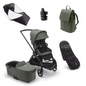 Bugaboo Dragonfly Complete Bundle & Free Bugaboo Giraffe Baby Rocker - Black/Forest Green