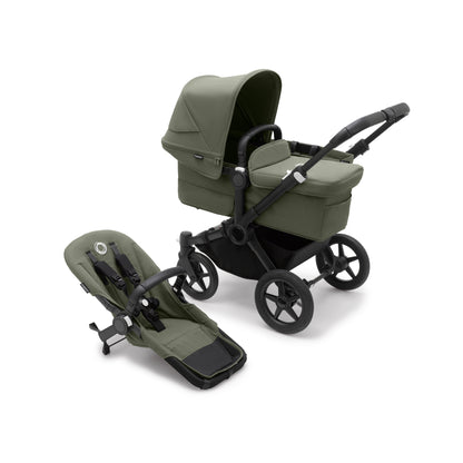 Bugaboo Donkey 5 Mono Complete & Free Bugaboo Giraffe Baby Rocker - Black/Forest Green