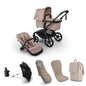 Bugaboo Fox 5 Renew Complete Pushchair Bundle & Free Bugaboo Giraffe Baby Rocker - Black/Desert Taupe Melange