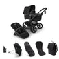 Bugaboo Fox 5 Renew Complete Pushchair Bundle & Free Bugaboo Giraffe Baby Rocker - Black/Heritage Black
