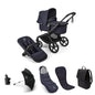 Bugaboo Fox 5 Renew Complete Pushchair Bundle & Free Bugaboo Giraffe Baby Rocker - Black/Deep Indigo
